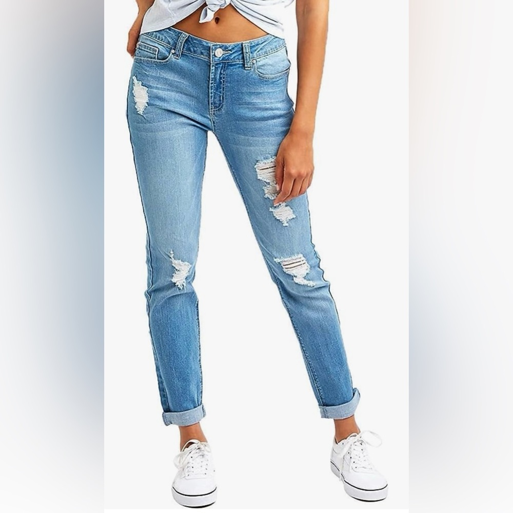 Resfeber Women's Ripped Boyfriend Jeans Stretch Distressed Jeans